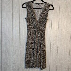 Hailey 23 Faux Wrap Sleeveless Snake Print Midi Dress EUC SZ SM